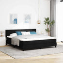 Box spring seng med hovedgærde Sort 200 x 180 cm Stof