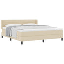 Box spring seng med hovedgærde Creme 200 x 180 cm Stof