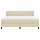Box spring seng med hovedgærde Creme 200 x 180 cm Stof