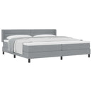 Box spring seng med hovedgærde Lysegrå 200 x 200 cm Stof