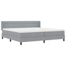 Box spring seng med hovedgærde Lysegrå 200 x 200 cm Stof
