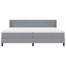 Box spring seng med hovedgærde Lysegrå 200 x 200 cm Stof