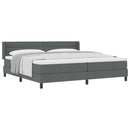 Box spring seng med hovedgærde Mørkegrå 200 x 200 cm Stof