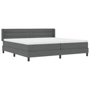 Box spring seng med hovedgærde Mørkegrå 200 x 200 cm Stof