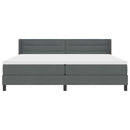 Box spring seng med hovedgærde Mørkegrå 200 x 200 cm Stof