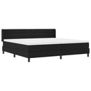 Box spring seng med hovedgærde Sort 200 x 200 cm Stof