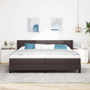 Box spring seng med hovedgærde Mørk Brun 200 x 200 cm Stof
