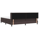 Box spring seng med hovedgærde Mørk Brun 200 x 200 cm Stof