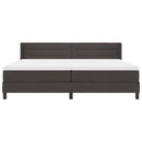 Box spring seng med hovedgærde Mørk Brun 200 x 200 cm Stof