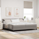 Box spring seng med hovedgærde Gråbrun 200 x 200 cm Stof