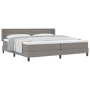 Box spring seng med hovedgærde Gråbrun 200 x 200 cm Stof