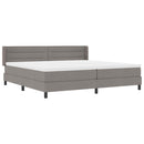 Box spring seng med hovedgærde Gråbrun 200 x 200 cm Stof
