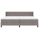 Box spring seng med hovedgærde Gråbrun 200 x 200 cm Stof