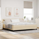 Box spring seng med madras Creme 200 x 200 cm Stof