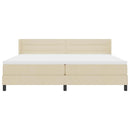 Box spring seng med madras Creme 200 x 200 cm Stof