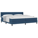 Box spring seng med hovedgærde Blå 200 x 200 cm Stof