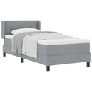 Box spring seng med hovedgærde Lysegrå 200 x 200 cm Stof