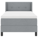 Box spring seng med hovedgærde Lysegrå 200 x 200 cm Stof