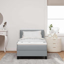 Box spring seng med hovedgærde Lysegrå 190 x 90 cm Stof