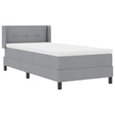 Box spring seng med hovedgærde Lysegrå 190 x 90 cm Stof