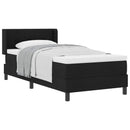 Box spring seng med hovedgærde Sort 190 x 90 cm Stof
