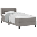 Box spring seng med hovedgærde Gråbrun 190 x 90 cm Stof