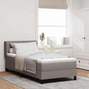 Box spring seng med hovedgærde Gråbrun 200 x 90 cm Stof