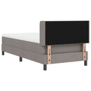 Box spring seng med hovedgærde Gråbrun 200 x 90 cm Stof