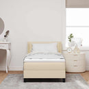 Box spring seng med hovedgærde Creme 200 x 100 cm Stof