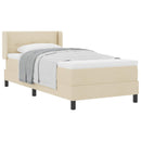Box spring seng med hovedgærde Creme 200 x 100 cm Stof