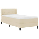 Box spring seng med hovedgærde Creme 200 x 100 cm Stof