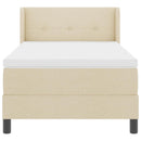 Box spring seng med hovedgærde Creme 200 x 100 cm Stof