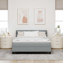 Box spring seng med hovedgærde Lysegrå 190 x 140 cm Stof