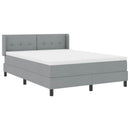 Box spring seng med hovedgærde Lysegrå 190 x 140 cm Stof