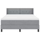 Box spring seng med hovedgærde Lysegrå 190 x 140 cm Stof