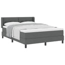 Box spring seng med pude Mørkegrå 190 x 140 cm Stof
