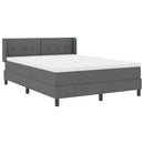 Box spring seng med pude Mørkegrå 190 x 140 cm Stof