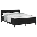 Box spring seng med hovedgærde Sort 190 x 140 cm Stof