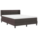 Box spring seng med hovedgærde Mørk Brun 190 x 140 cm Stof