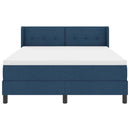 Box spring seng med pude med hovedgærde Blå 190 x 140 cm Stof