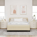 Box spring seng med hovedgærde Creme 200 x 140 cm Stof