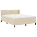 Box spring seng med hovedgærde Creme 200 x 140 cm Stof