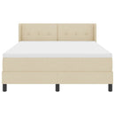 Box spring seng med hovedgærde Creme 200 x 140 cm Stof