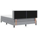 Box spring seng med hovedgærde Lysegrå 200 x 160 cm Stof