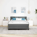 Box spring seng med hovedgærde Mørkegrå 200 x 160 cm Stof