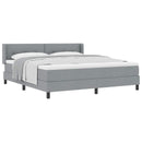 Box spring seng med hovedgærde Lysegrå 200 x 180 cm Stof