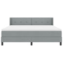Box spring seng med hovedgærde Lysegrå 200 x 180 cm Stof