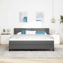 Box spring seng med hovedgærde Mørkegrå 200 x 180 cm Stof