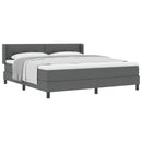 Box spring seng med hovedgærde Mørkegrå 200 x 180 cm Stof