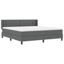 Box spring seng med hovedgærde Mørkegrå 200 x 180 cm Stof